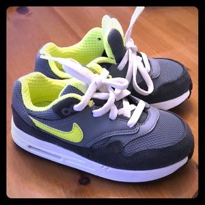 Kids Nike Air Grey with Neon Yellow Swoosh